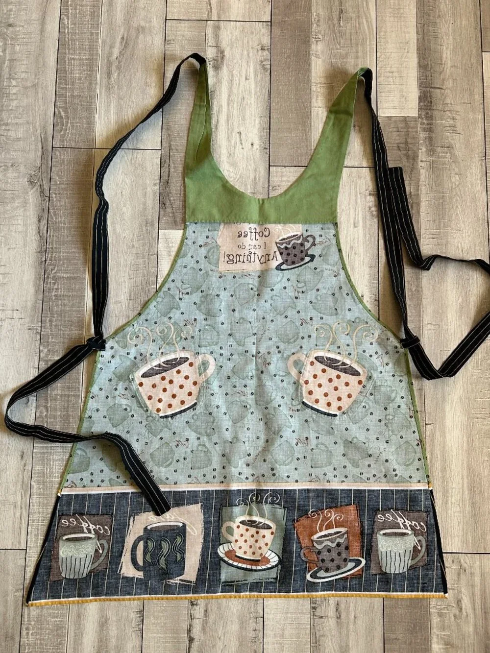 Latte Espresso Coffee Themed Bib Apron with Pockets